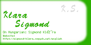 klara sigmond business card